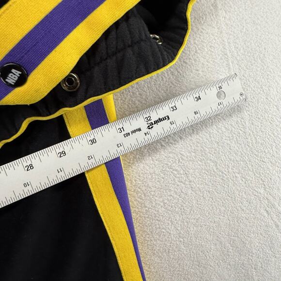 Vintage Los Angeles Lakers Warmup Shirt men's 3XL 3XT Black Suede Velour Snap - Picture 7 of 10